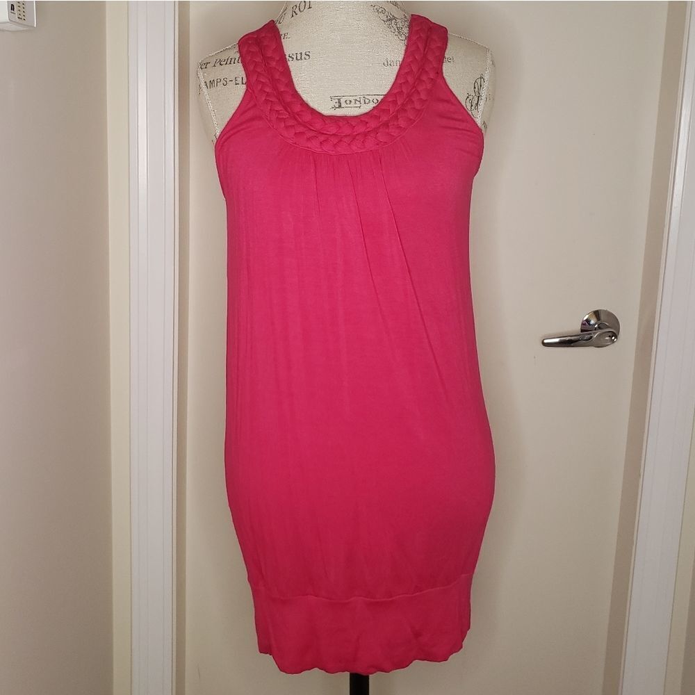 braided collar mini dress